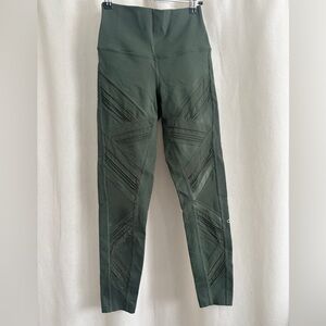Alo Green Mesh Criss-Cross Leggings | Size XS